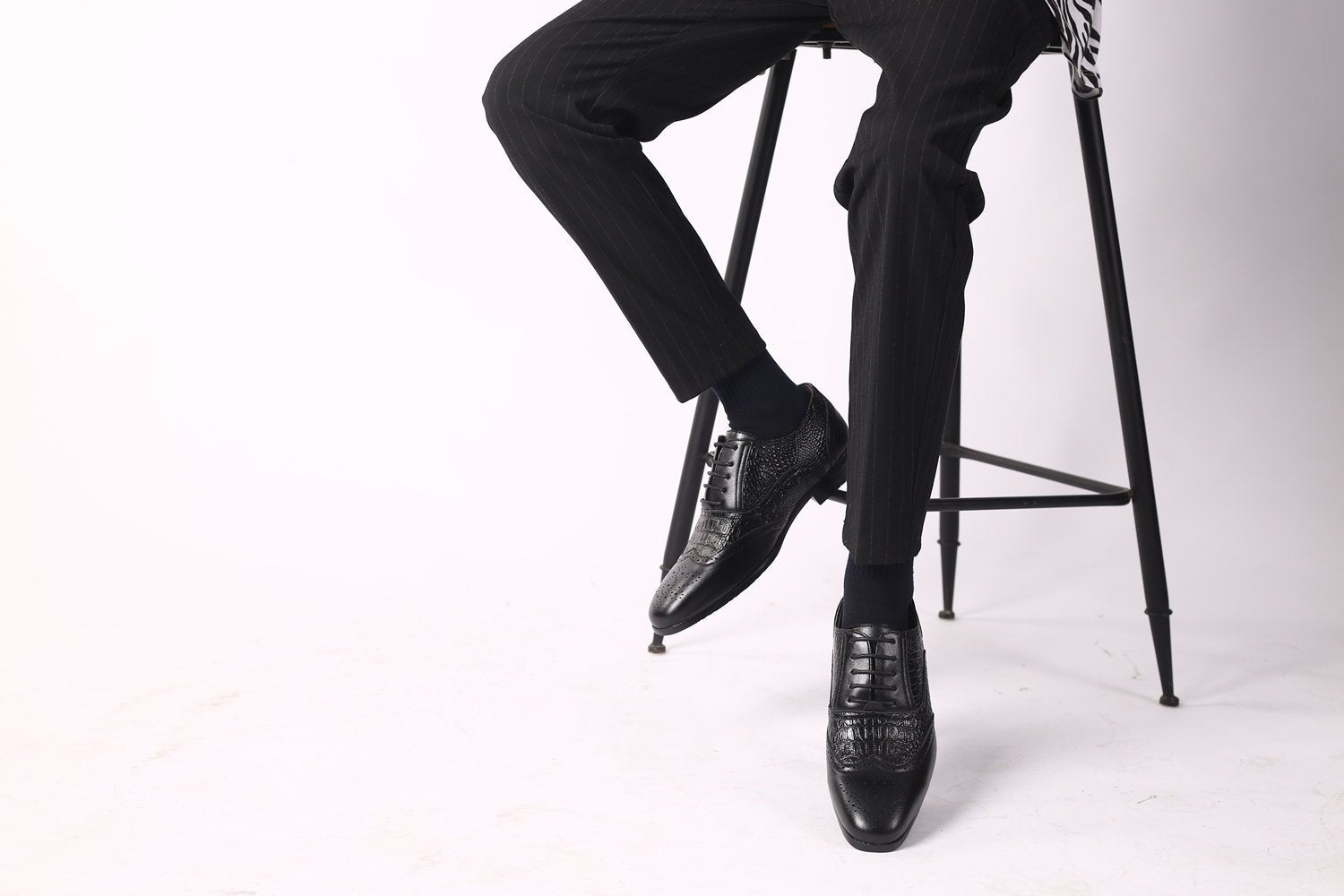 Oxford Vintage Leather Shoes Crocodile Pattern Leather Shoes