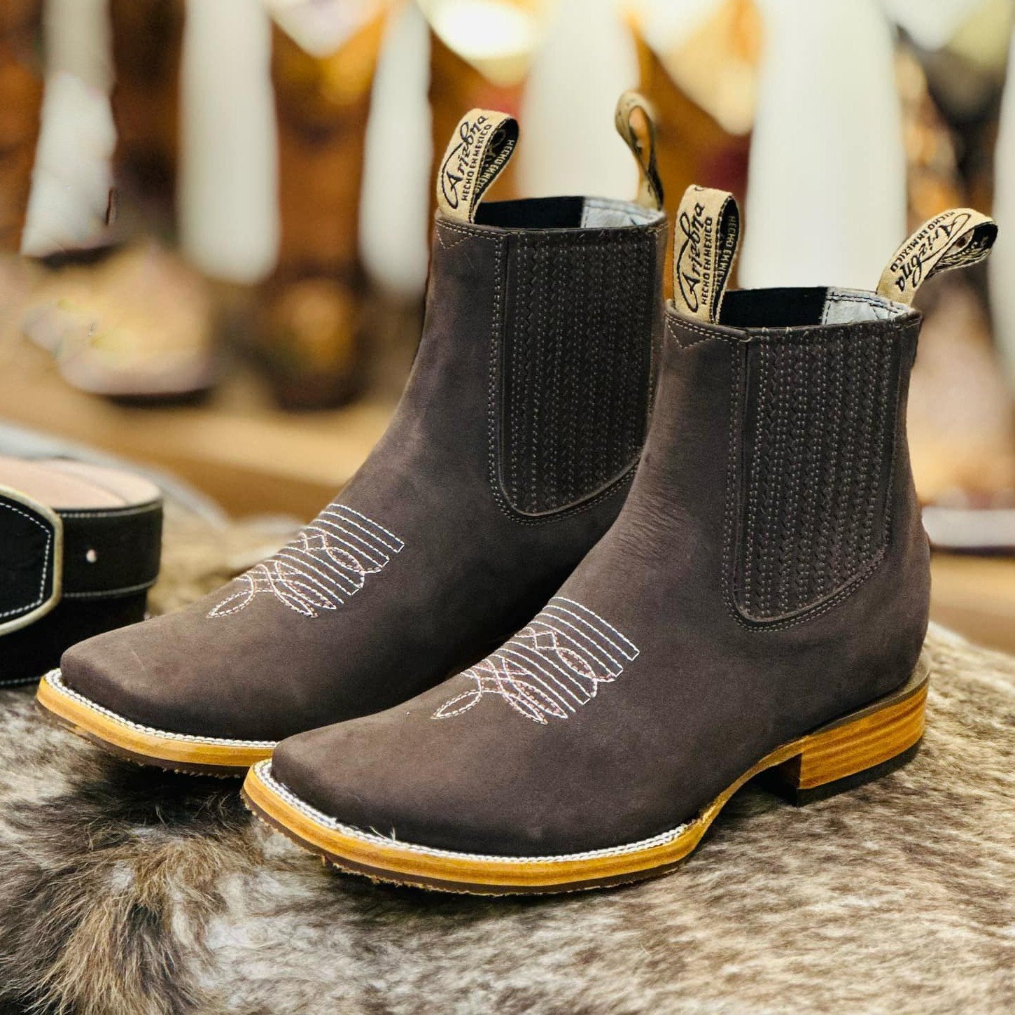 Embroidered Sleeve Chelsea Martin Boots Western Men's Ankle Boots