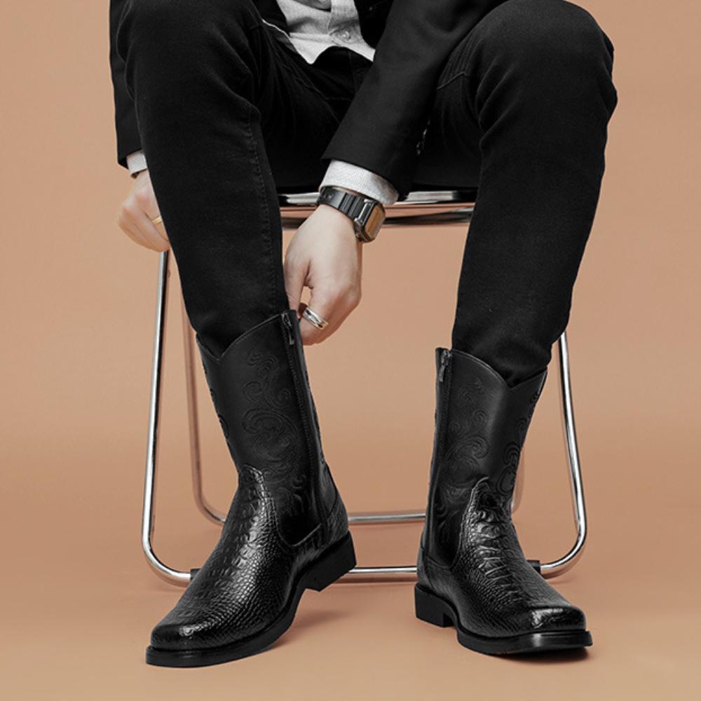 Retro Trendy Thick-soled Chelsea Leather Boots