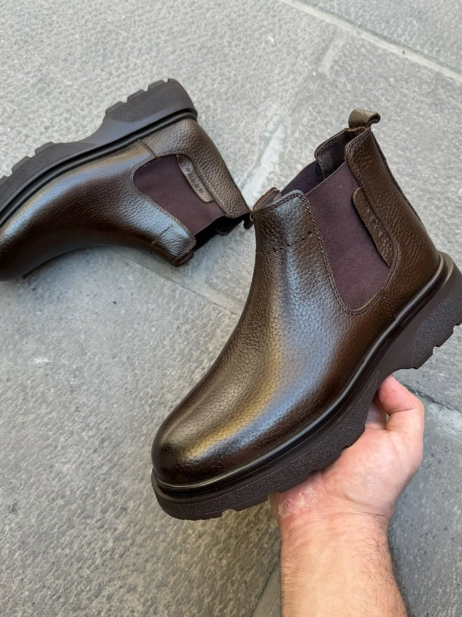 Thick-soled Handmade Leather Chelsea Boots