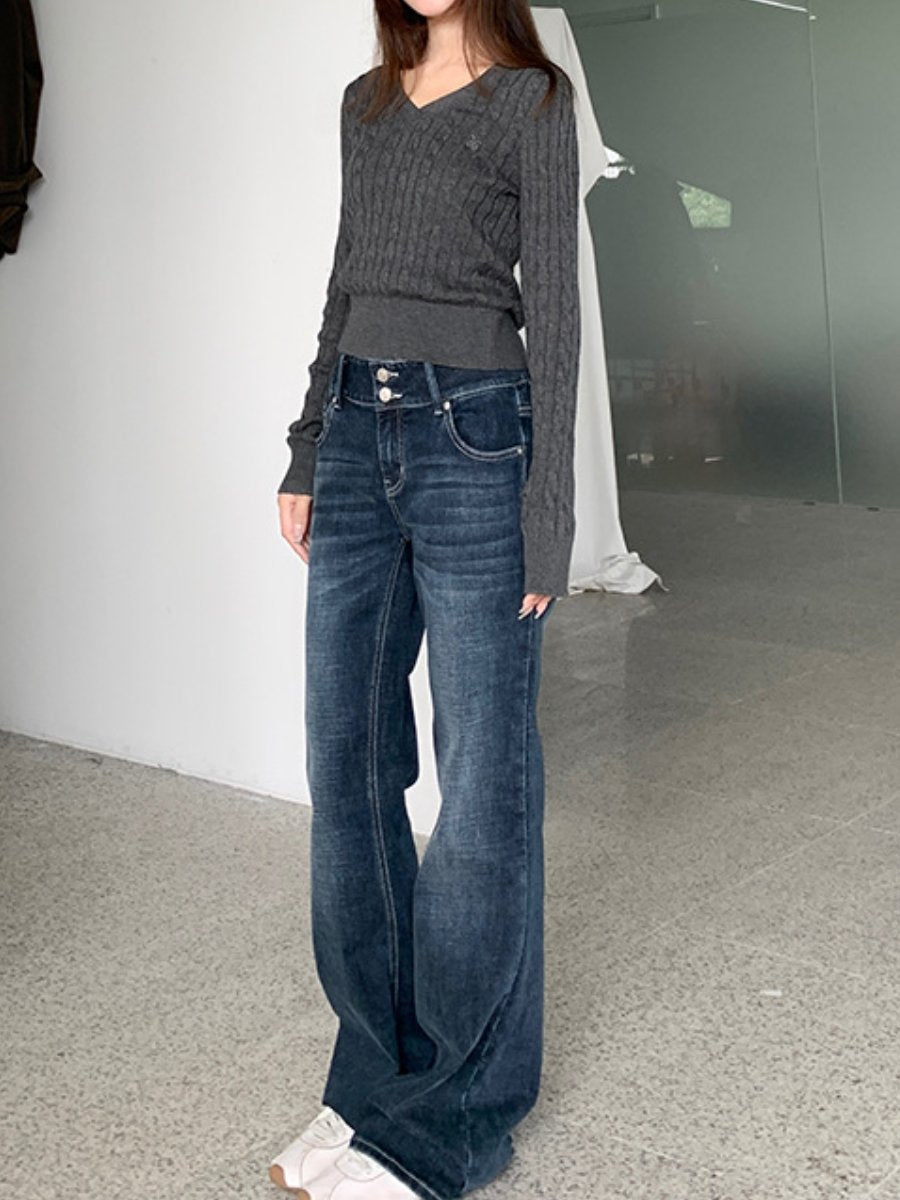 2024 Autumn and Winter Slim Fit Casual Floor-Mopping Trousers