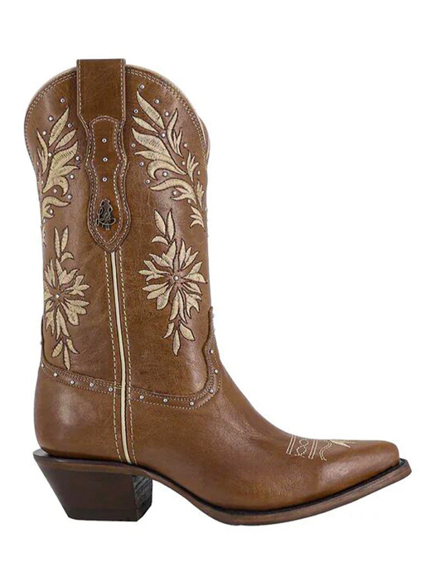 V-neck Western Cowboy Boots Thick Heel Embroidered Knight Boots