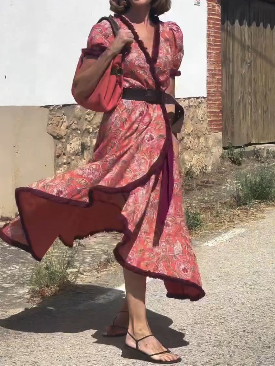 Bohemian Vintage Midi Dress