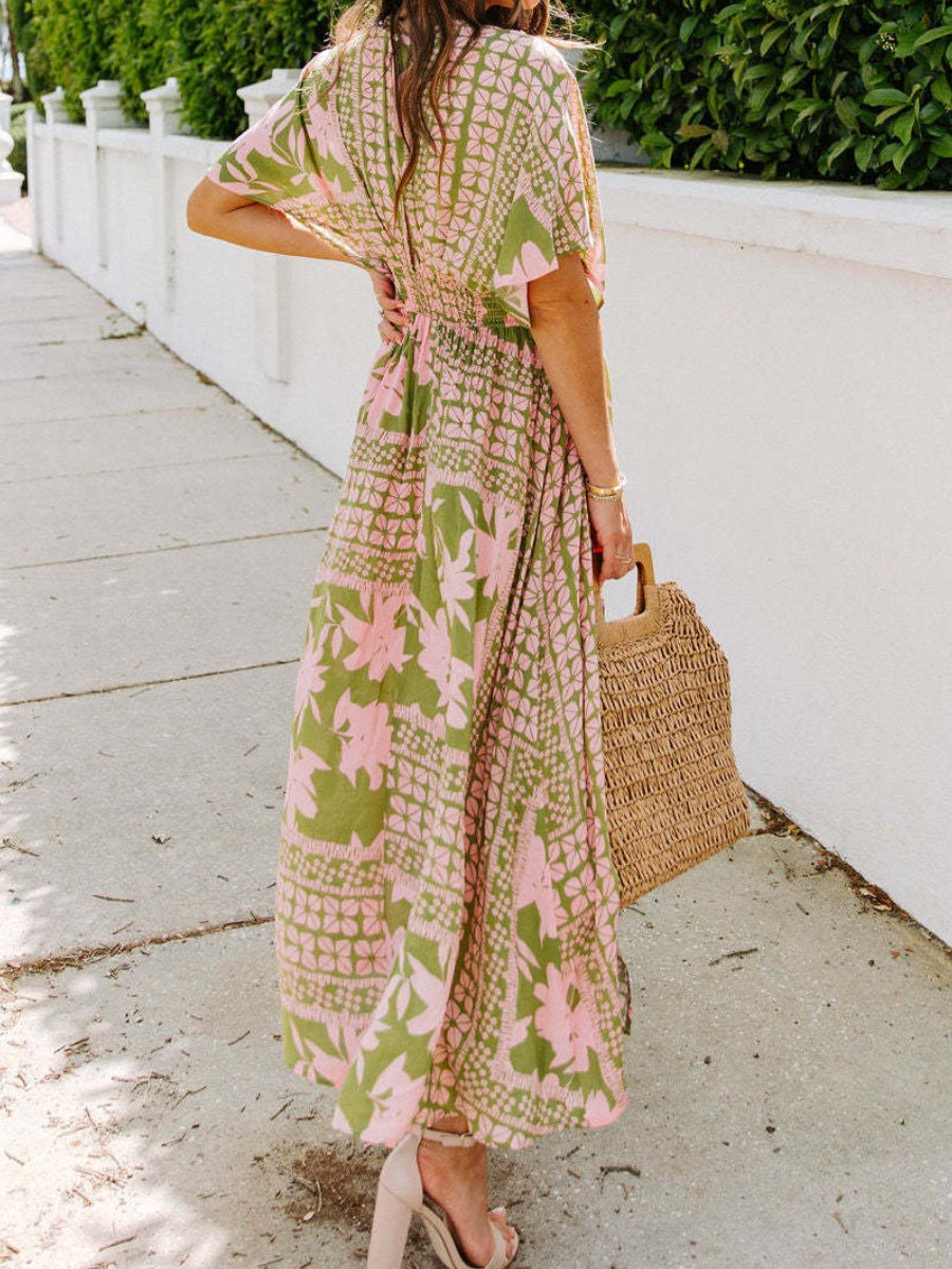 Sexy High Waist Fashion Printed Slit Dress