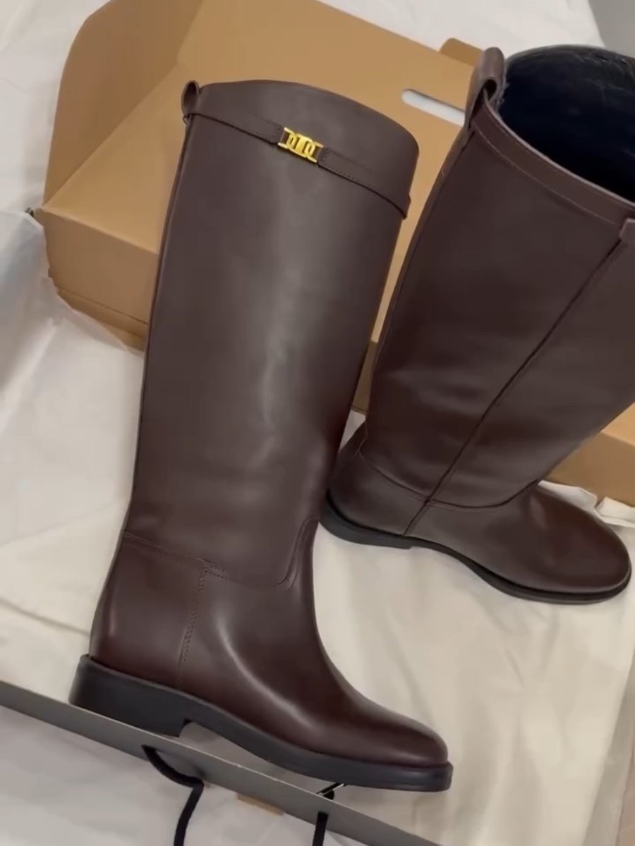 Round Toe Low Heel Boots