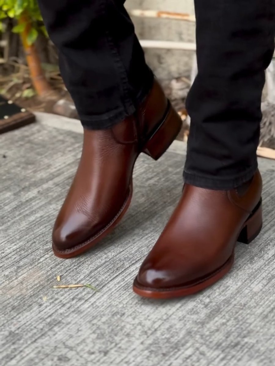 New Arrival Men's Leather Pointed Toe Casual Ankle Boots