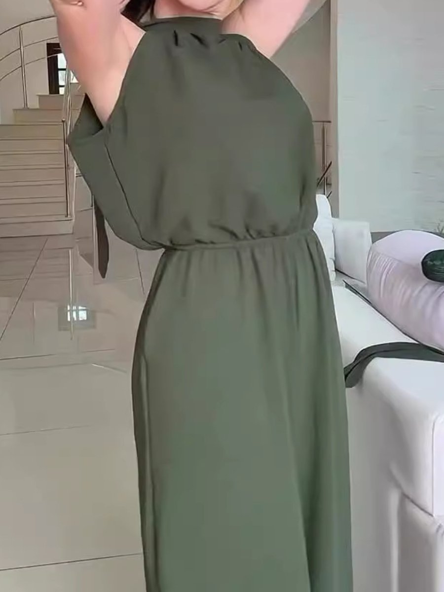 Printed Jumpsuit Sexy Backless Lace-up Wide-leg Pants