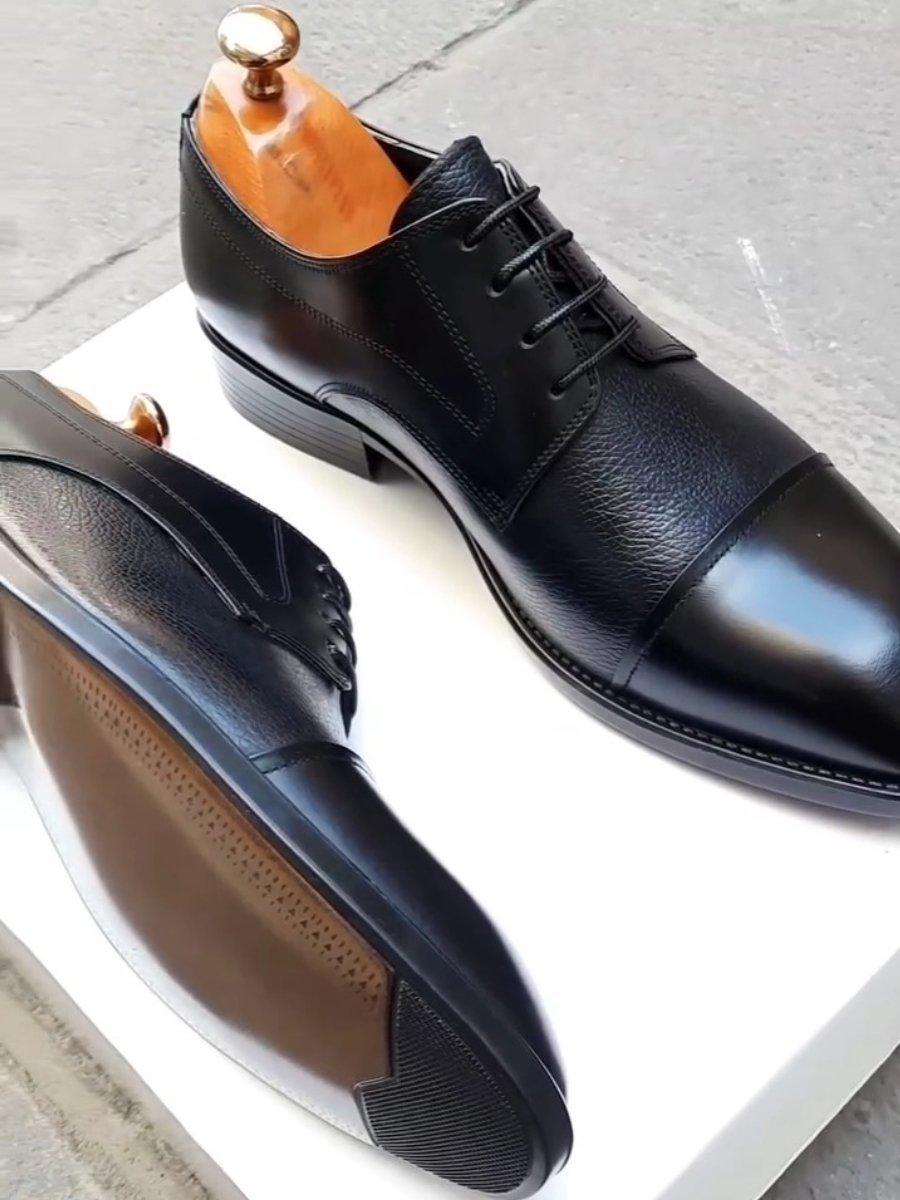 Business Formal Wear Height-enhancing Pointed Toe Casual Leather Shoes