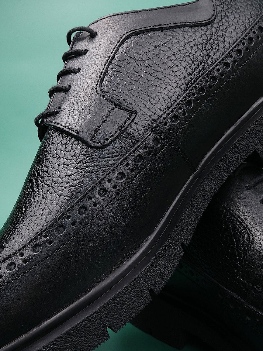 Formal Plus Velvet Genuine Leather Casual Brogue Carved Men's Shoes