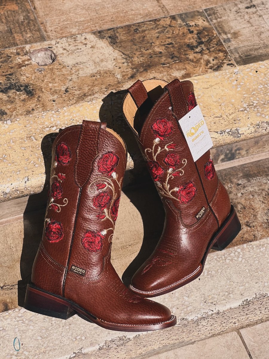 Fashion Martin Boots Thick Heel High Heel Embroidered Women's Boots