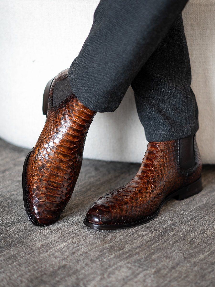 High-top Leather Boots Embossed Martin Boots