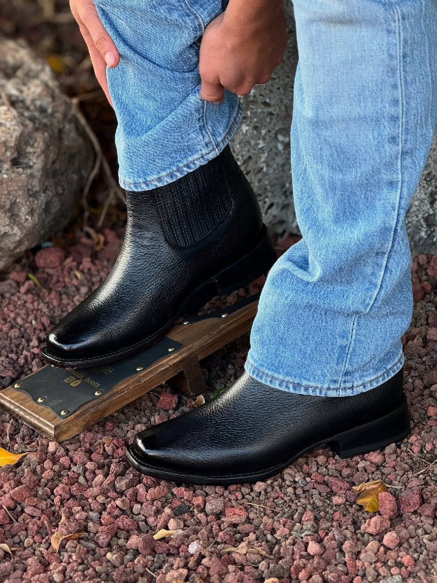Men's Round Toe Black Martin Boots