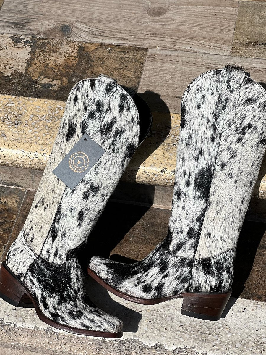 Vintage Roller-dyed Block-heeled Boots