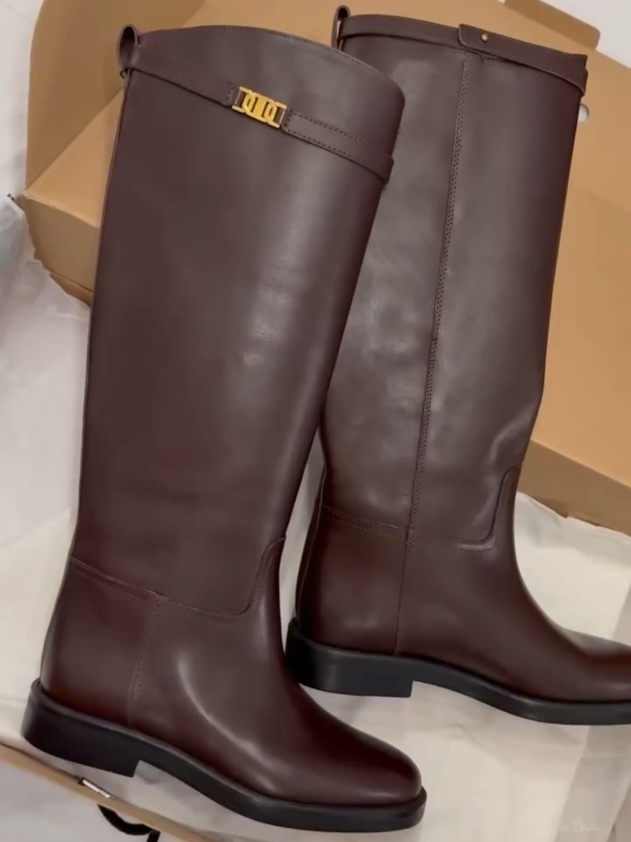 Round Toe Low Heel Boots
