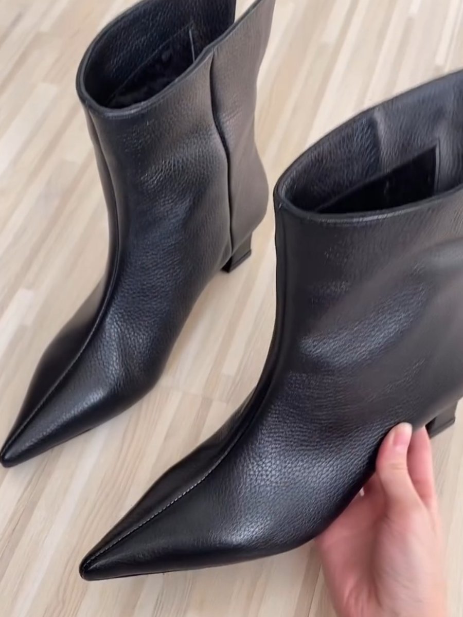 Classic All-match Pointed Toe Ankle Boots