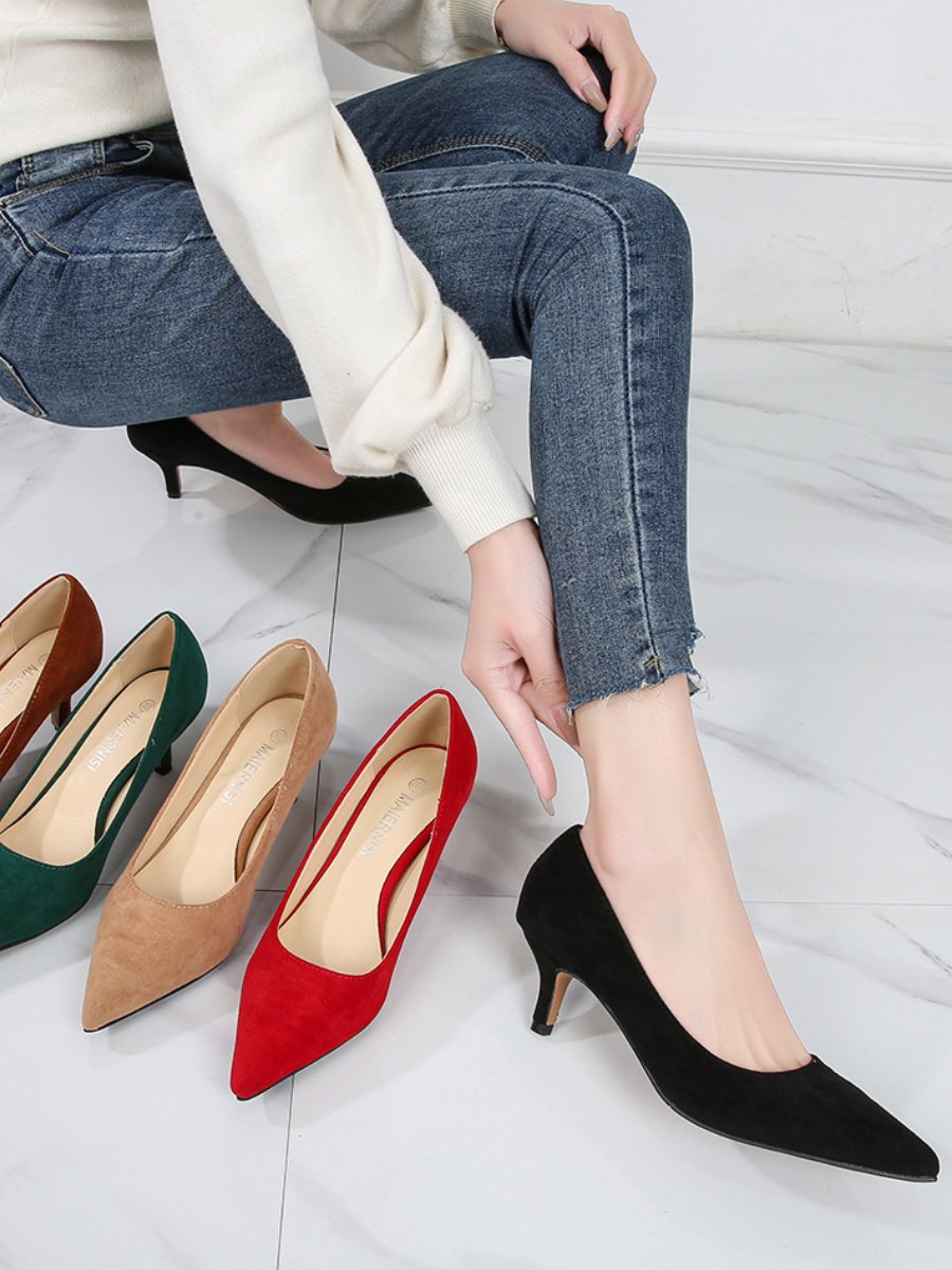 Stiletto Professional Suede Black Pointed High Heels