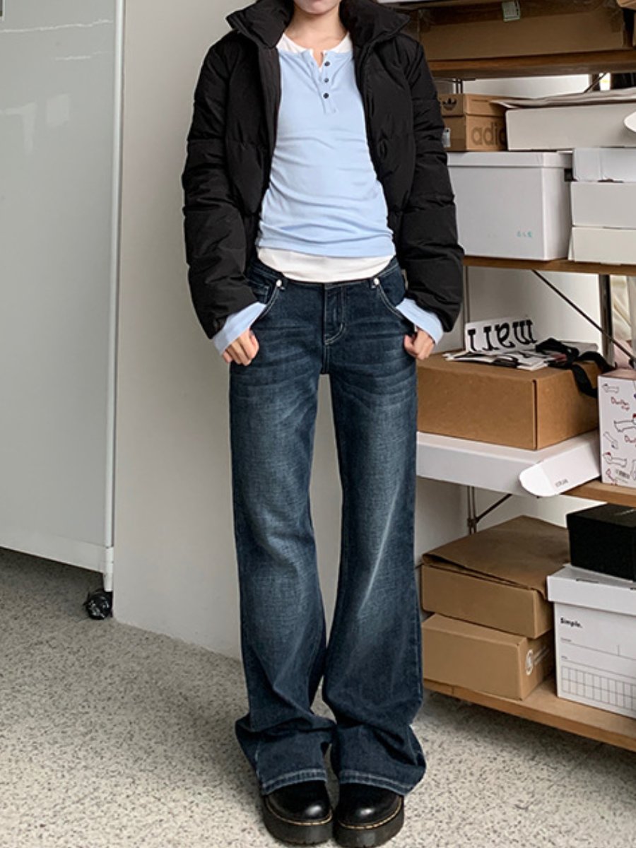 2024 Autumn and Winter Slim Fit Casual Floor-Mopping Trousers