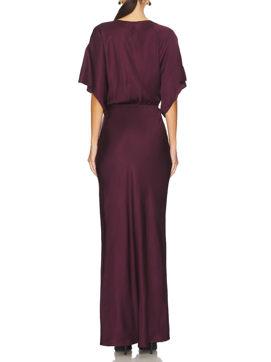 Satin Waist Slim Maxi Dress