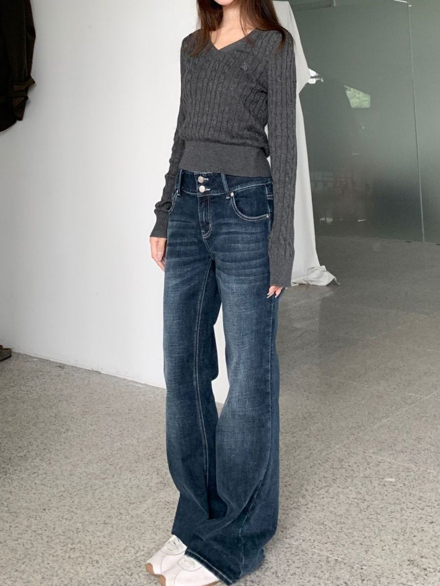2024 Autumn and Winter Slim Fit Casual Floor-Mopping Trousers