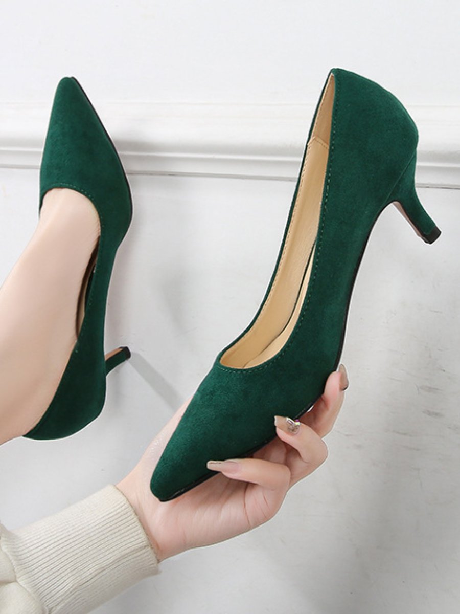 Stiletto Professional Suede Black Pointed High Heels