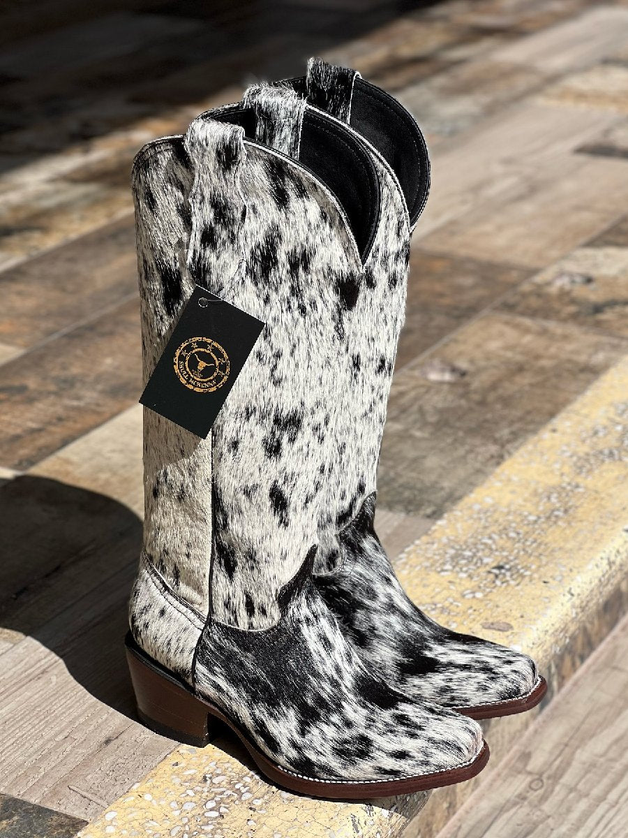 Vintage Roller-dyed Block-heeled Boots
