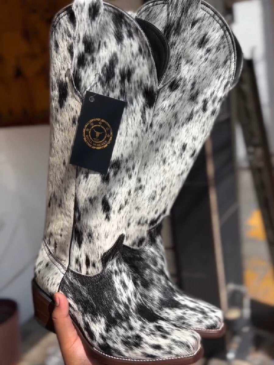 Vintage Roller-dyed Block-heeled Boots