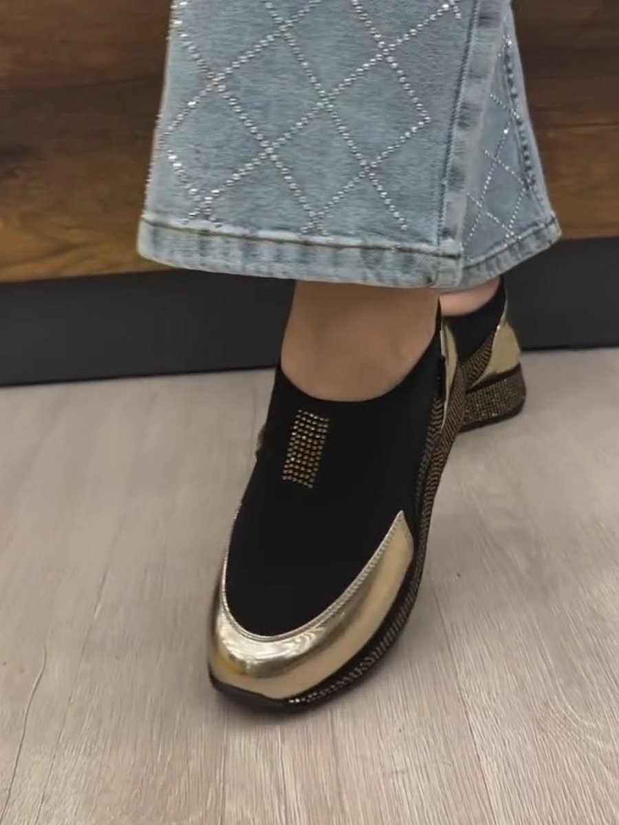 Thick-soled Sequined Slip-on Breathable Shoes