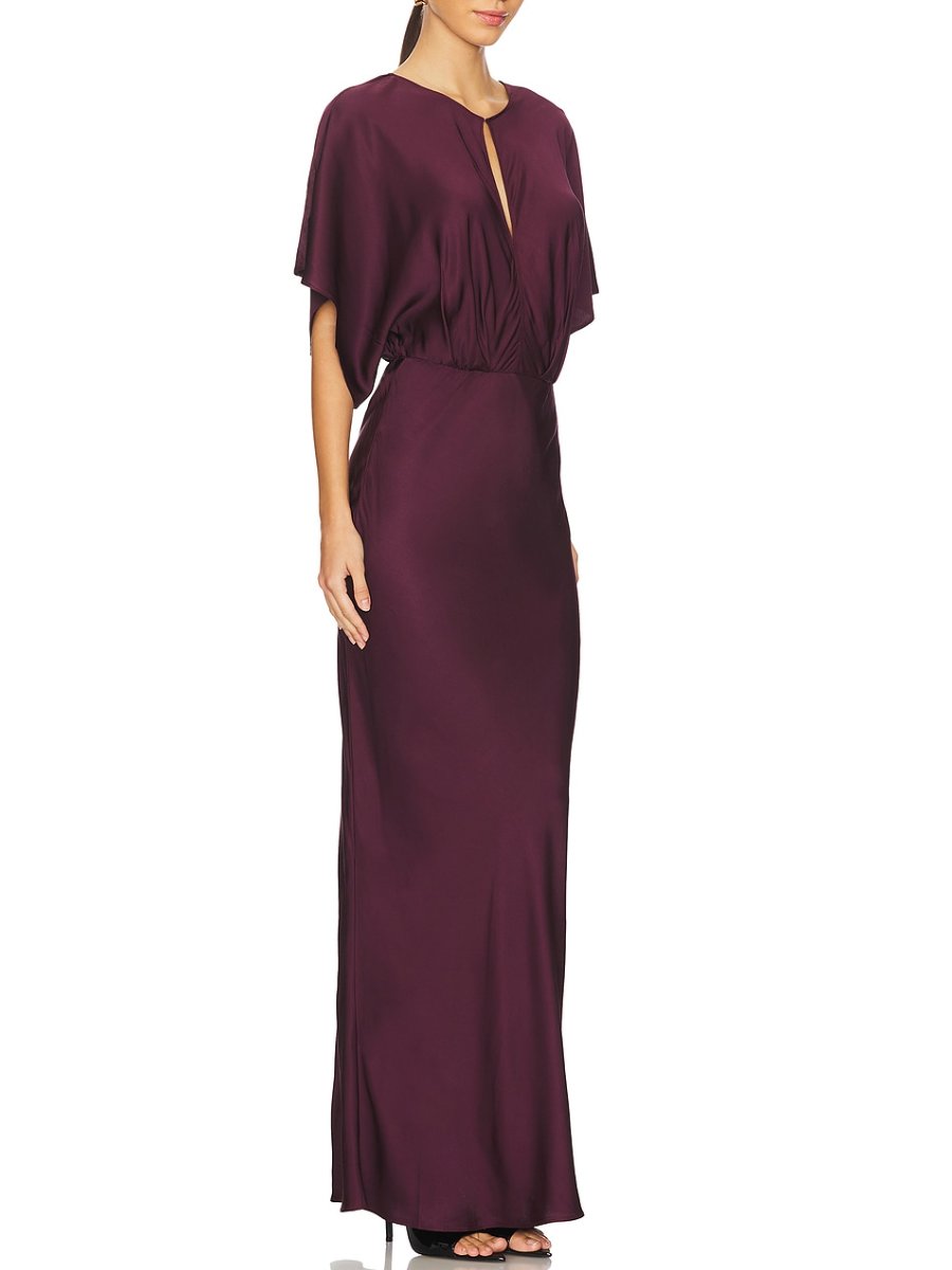Satin Waist Slim Maxi Dress