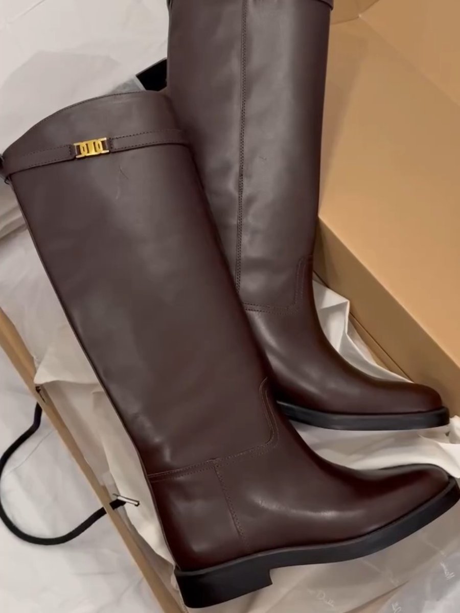 Round Toe Low Heel Boots