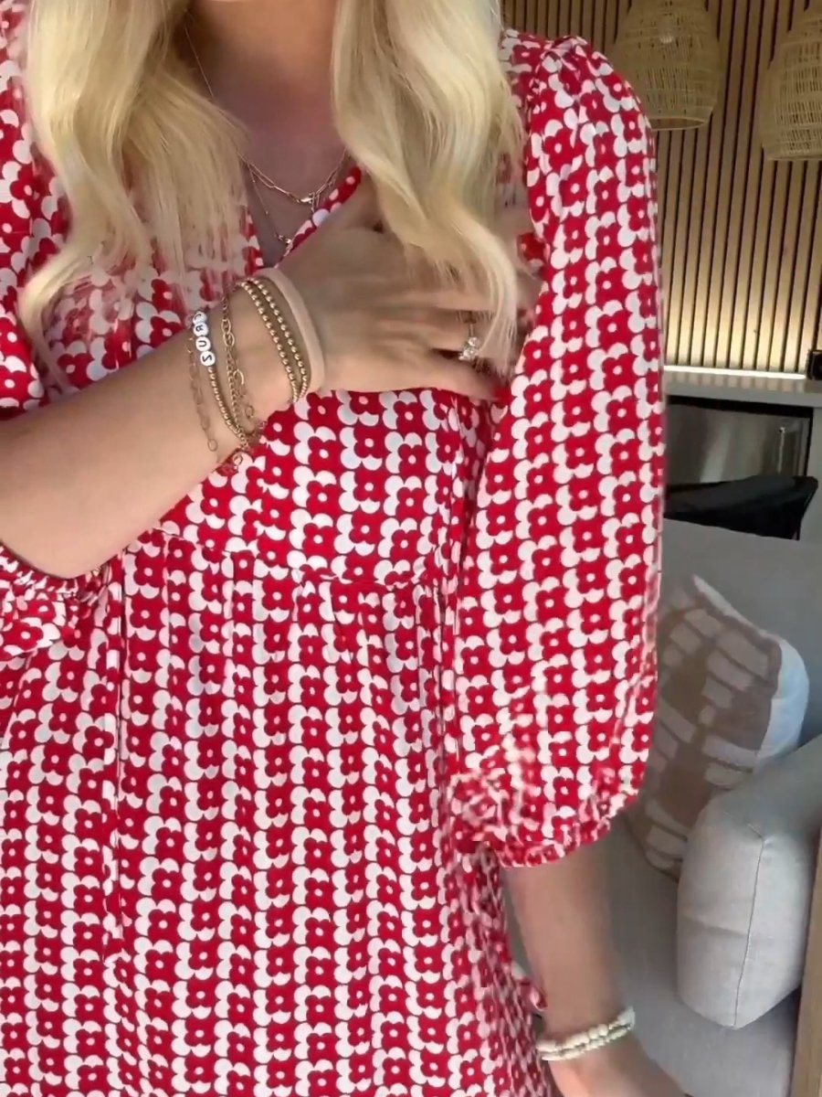 Red Printed Dress
