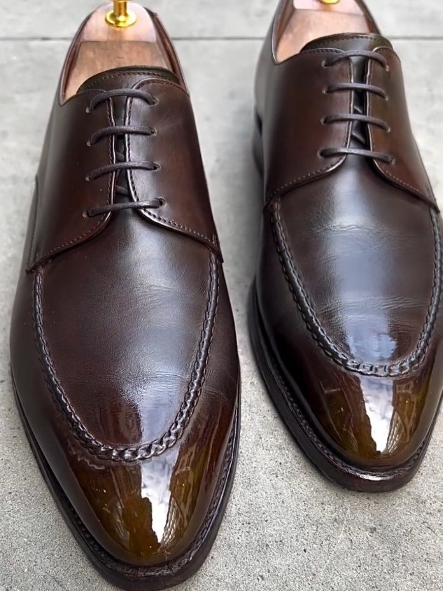 Low-top Pointed Toe Leather Casual Shoes