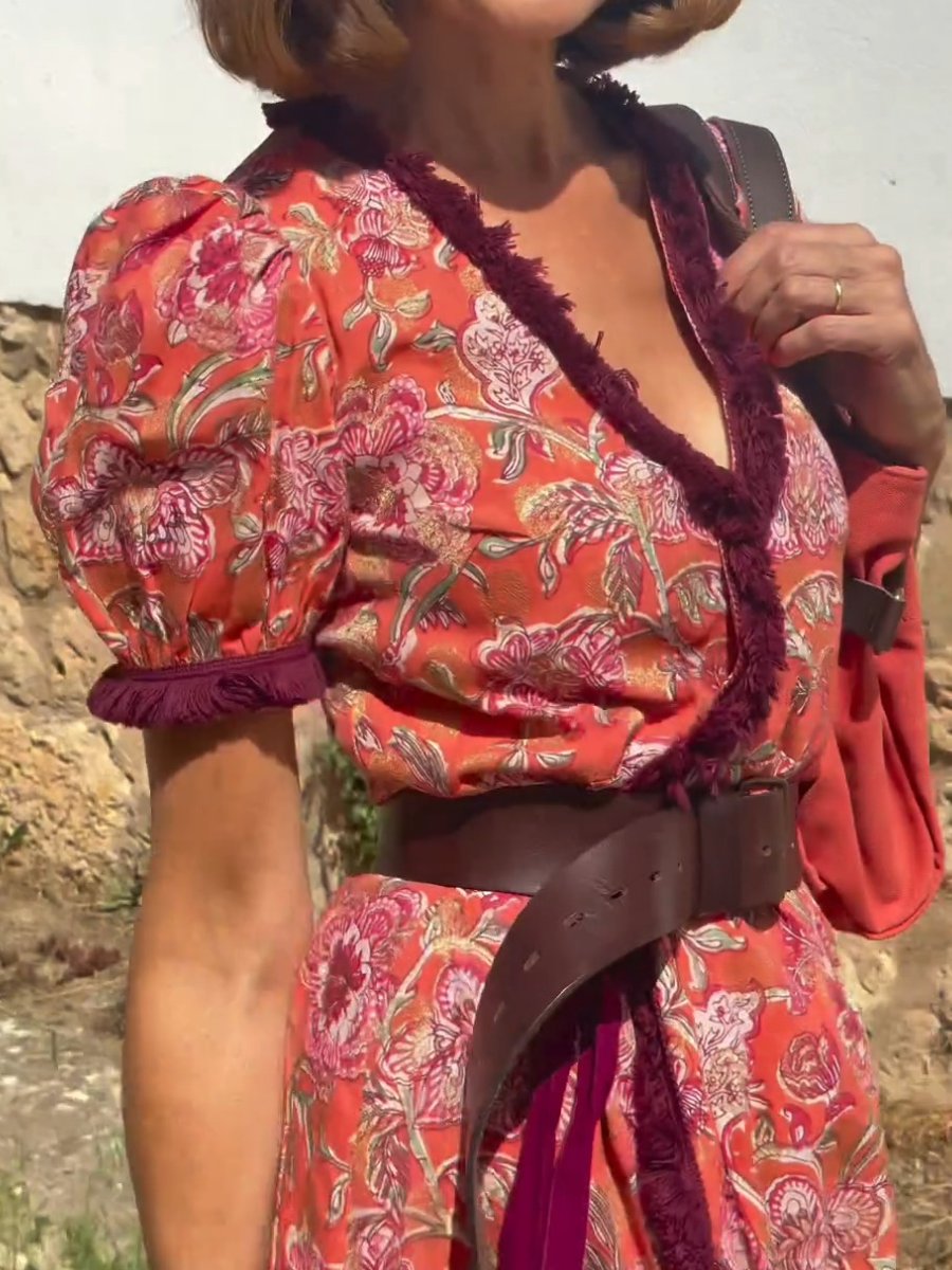 Bohemian Vintage Midi Dress