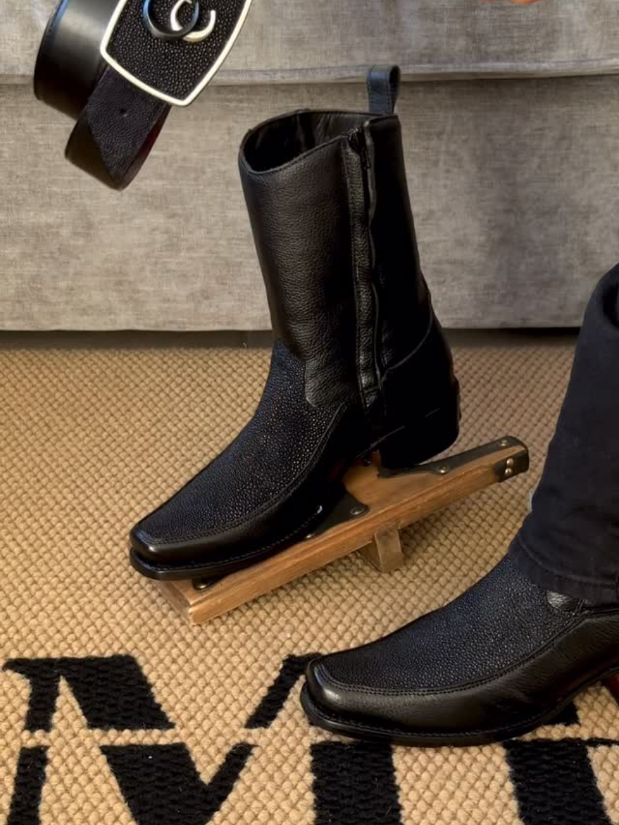 Black Handmade Cowboy Boots