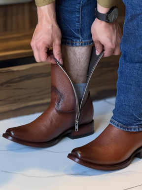 Handcrafted Genuine Leather Square-toe Western Boots