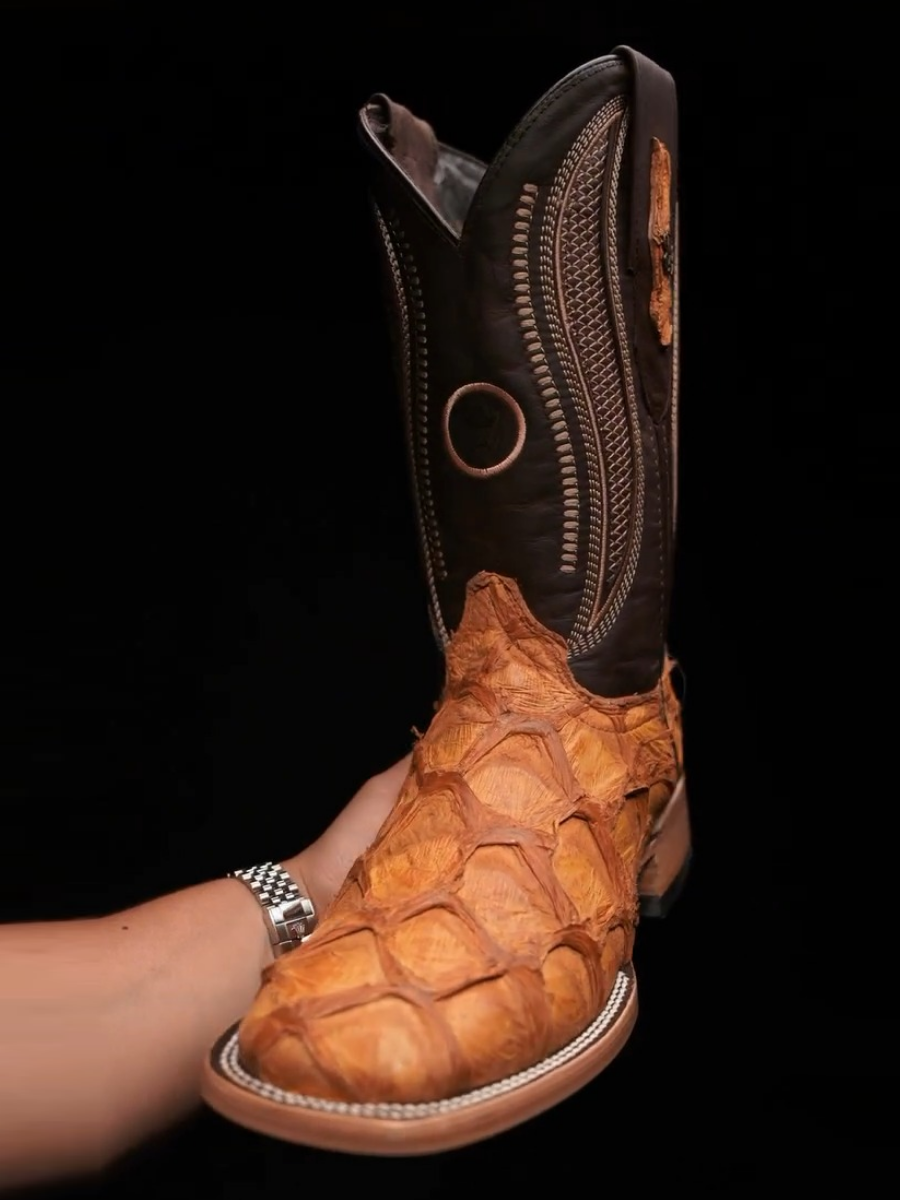Embroidered Hem Plaid Men's Boots