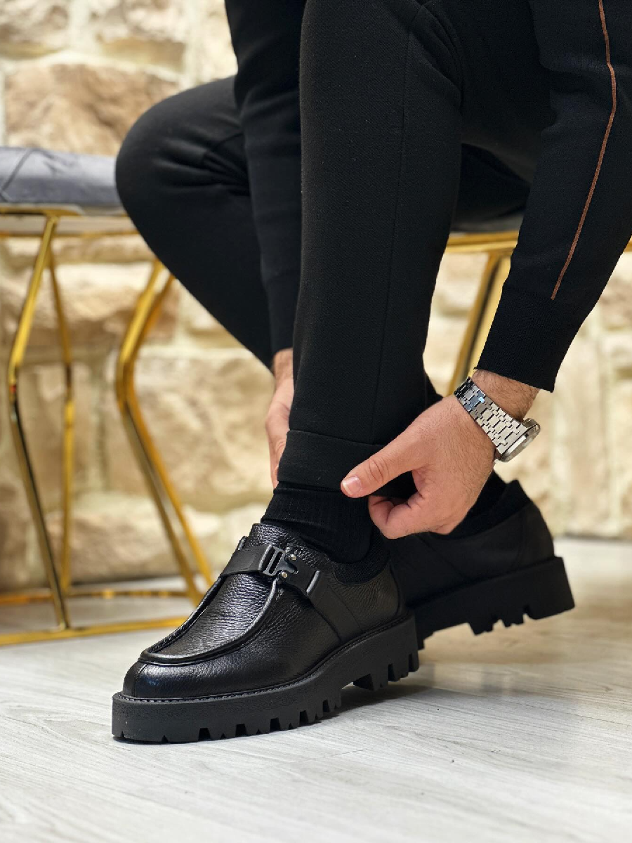 Casual All-match Thick-soled Leather Shoes
