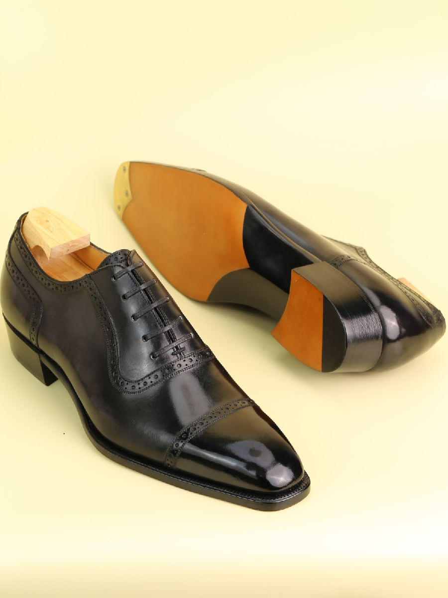 Cowhide Three-joint Oxford Shoes Handmade Leather Shoes
