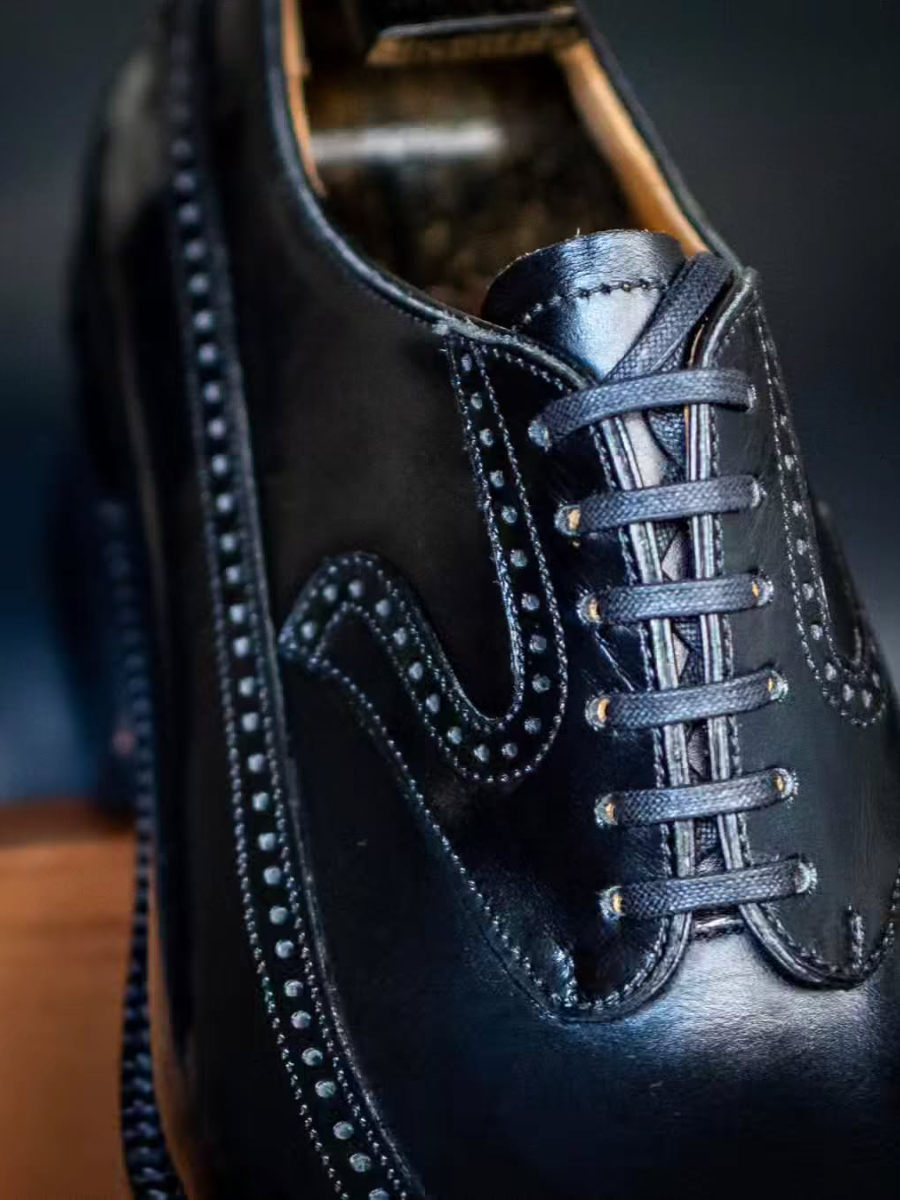 Blue Handmade Oxford Shoes
