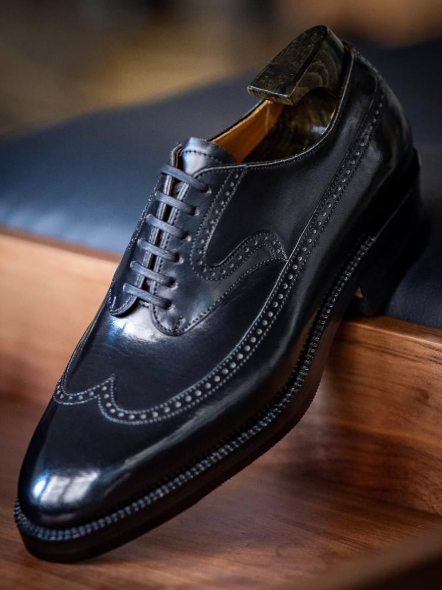 Blue Handmade Oxford Shoes