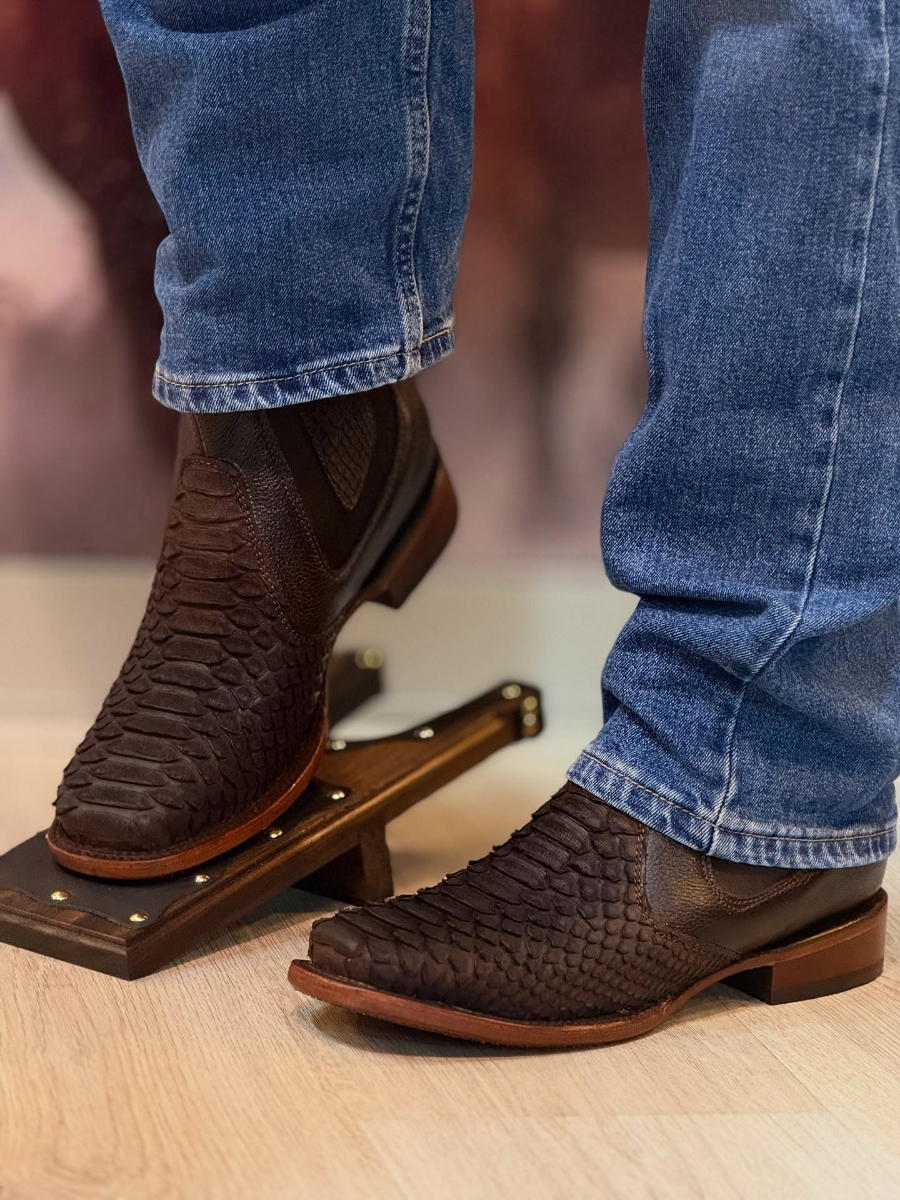 Crocodile Square Toe Snake Print Short-tube Western Cowboy Boots