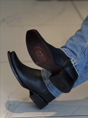 (⏰Last Day Promotion $16 OFF)Black Leather Cowboy Boots
