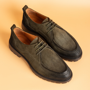 Retro Round Toe Work Shoes Big Toe Leather Shoes