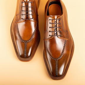 Italian Norwegian Stitched Low-top Cowhide Genuine Leather Shoes