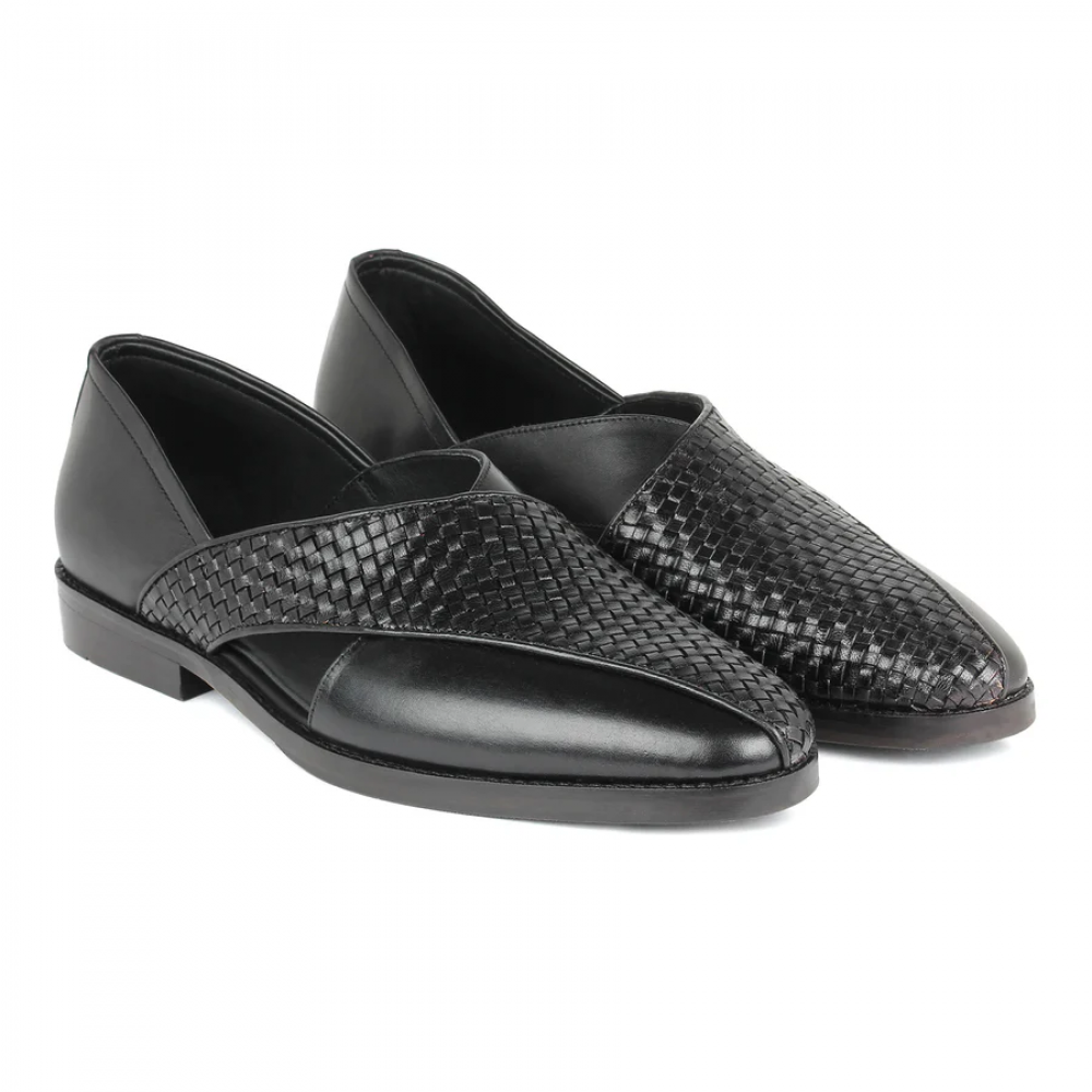 Black Woven Peshawari Sandal