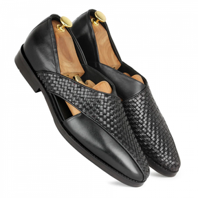 Black Woven Peshawari Sandal
