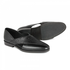 Black Woven Peshawari Sandal