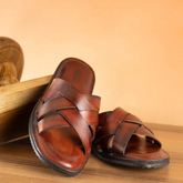 Tan Handpainted Leather Sandal