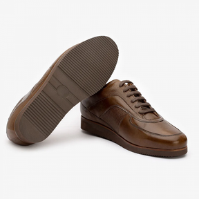Brown Sneaker with Lizard Pattern detail