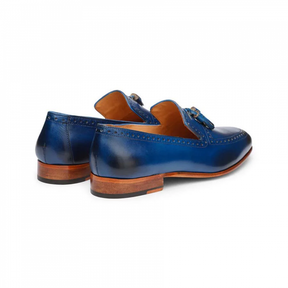 Blue Punched Tassel Loafer