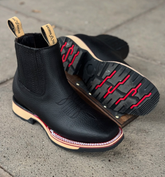 Embroidered Vintage Wide Toe Western Cowboy Boots